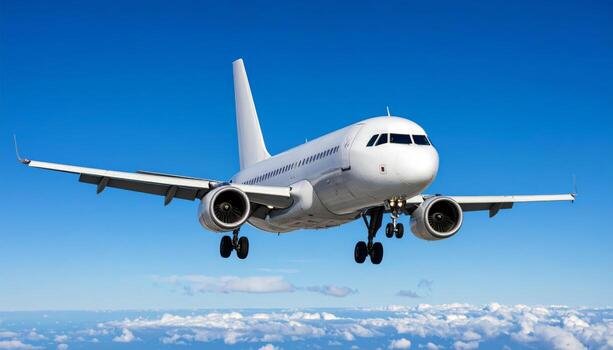 Business jet in flight